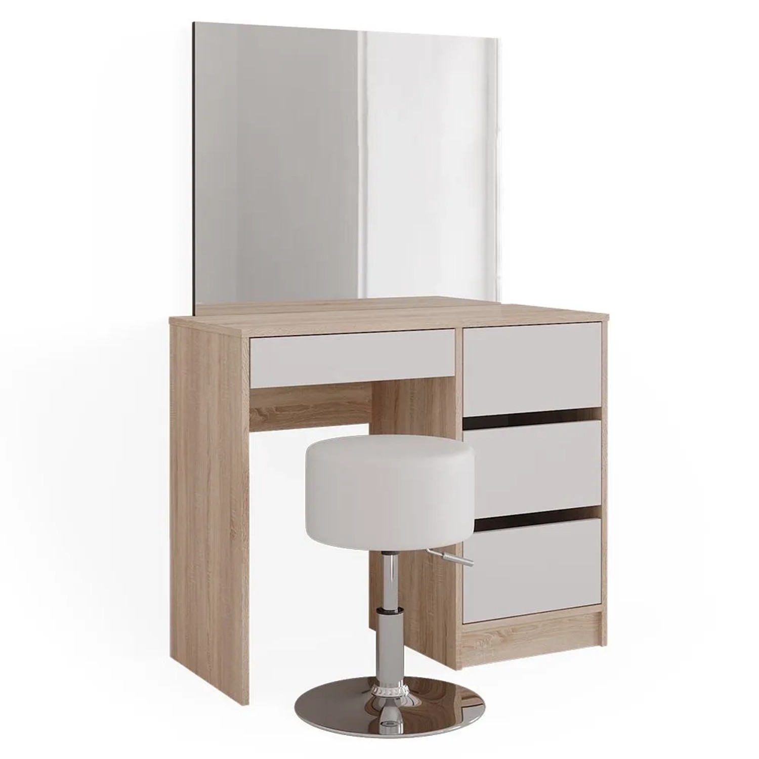 Vicco Schminktisch-Set Sherry Sonoma 90 x 140 mit Spiegel und Hocker