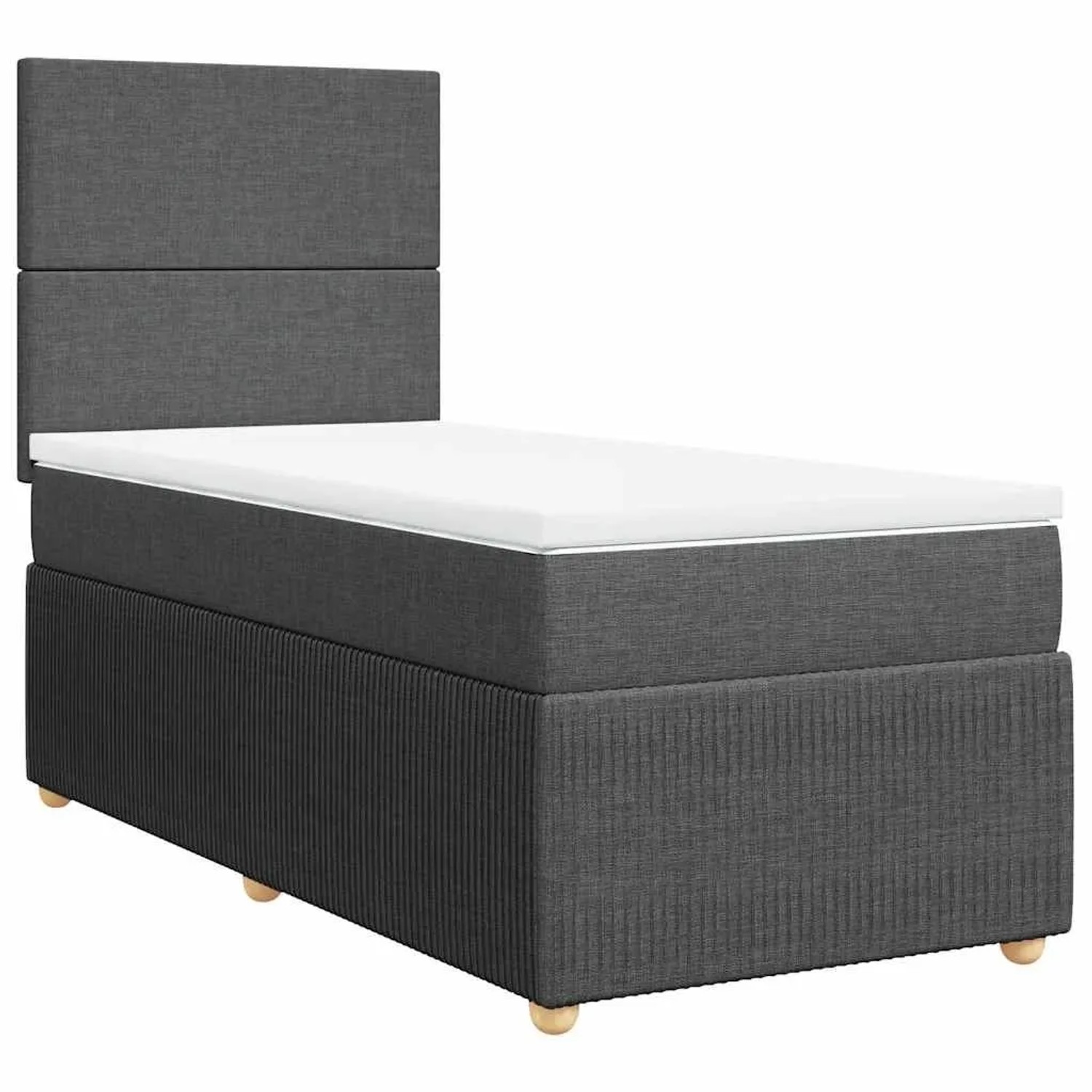 vidaXL Boxspringbett mit Matratze Dunkelgrau 100x200 cm Stoff 3294261
