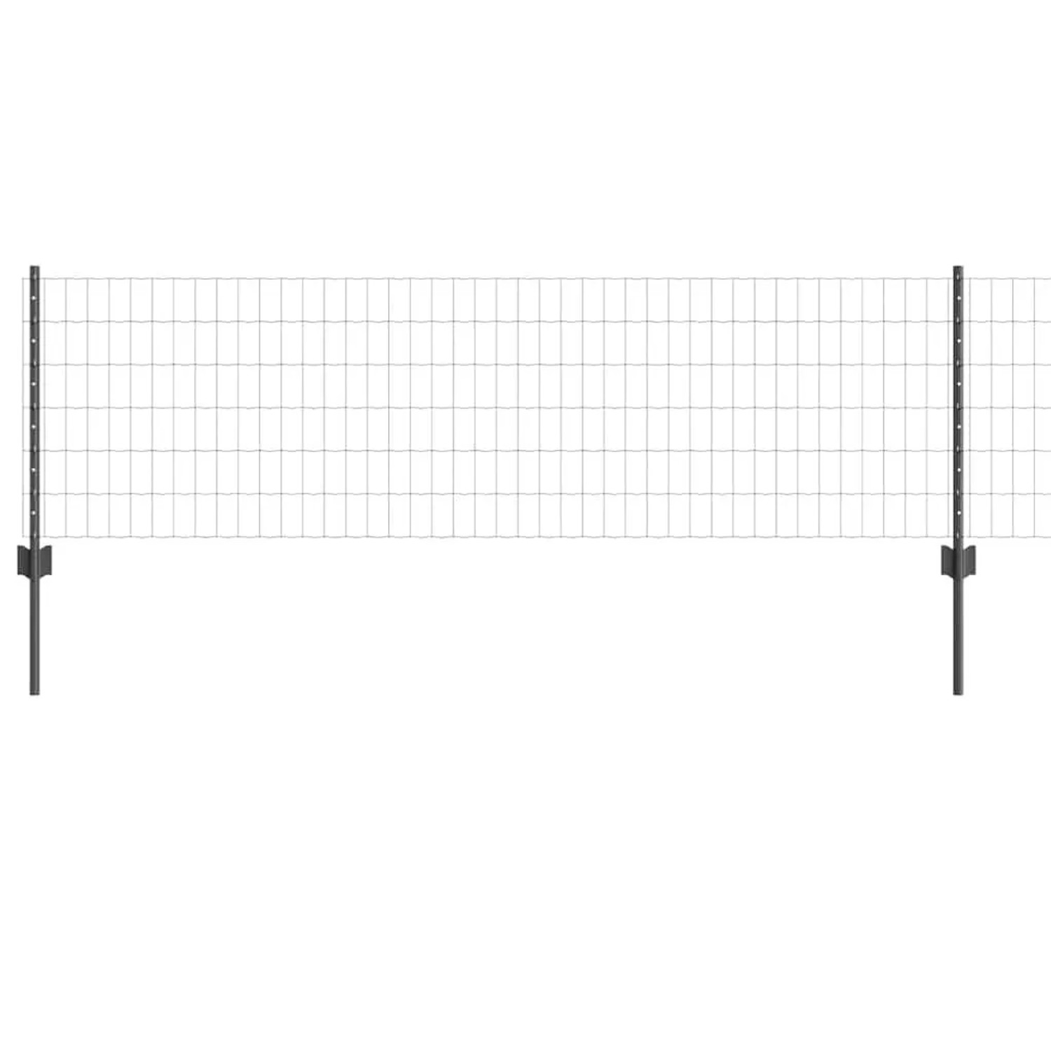 vidaXL Zaun mit Pfosten Grau 0,6 x 50 m Stahl und PVC 3336124