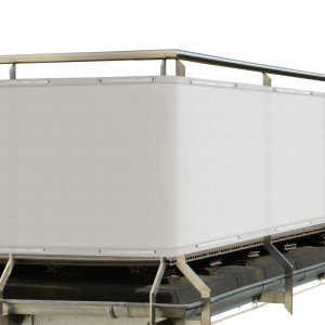 Weiße Sol Royal Balkonumspannung 90x300cm aus PE für mehr Privatsphäre auf Balkon und Terrasse.