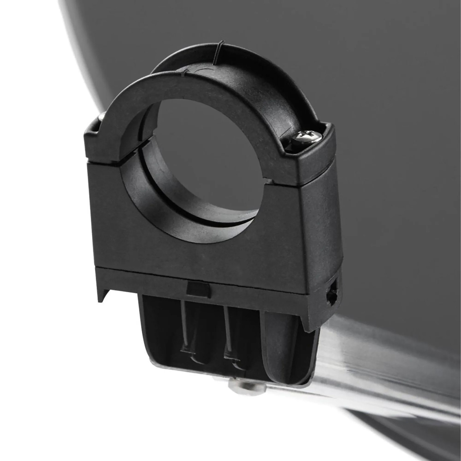 Schwarzer Feedhalter der Hama SAT-Antenne 80 cm Anthrazit für LNB-Montage am Aluminium-Reflektor.