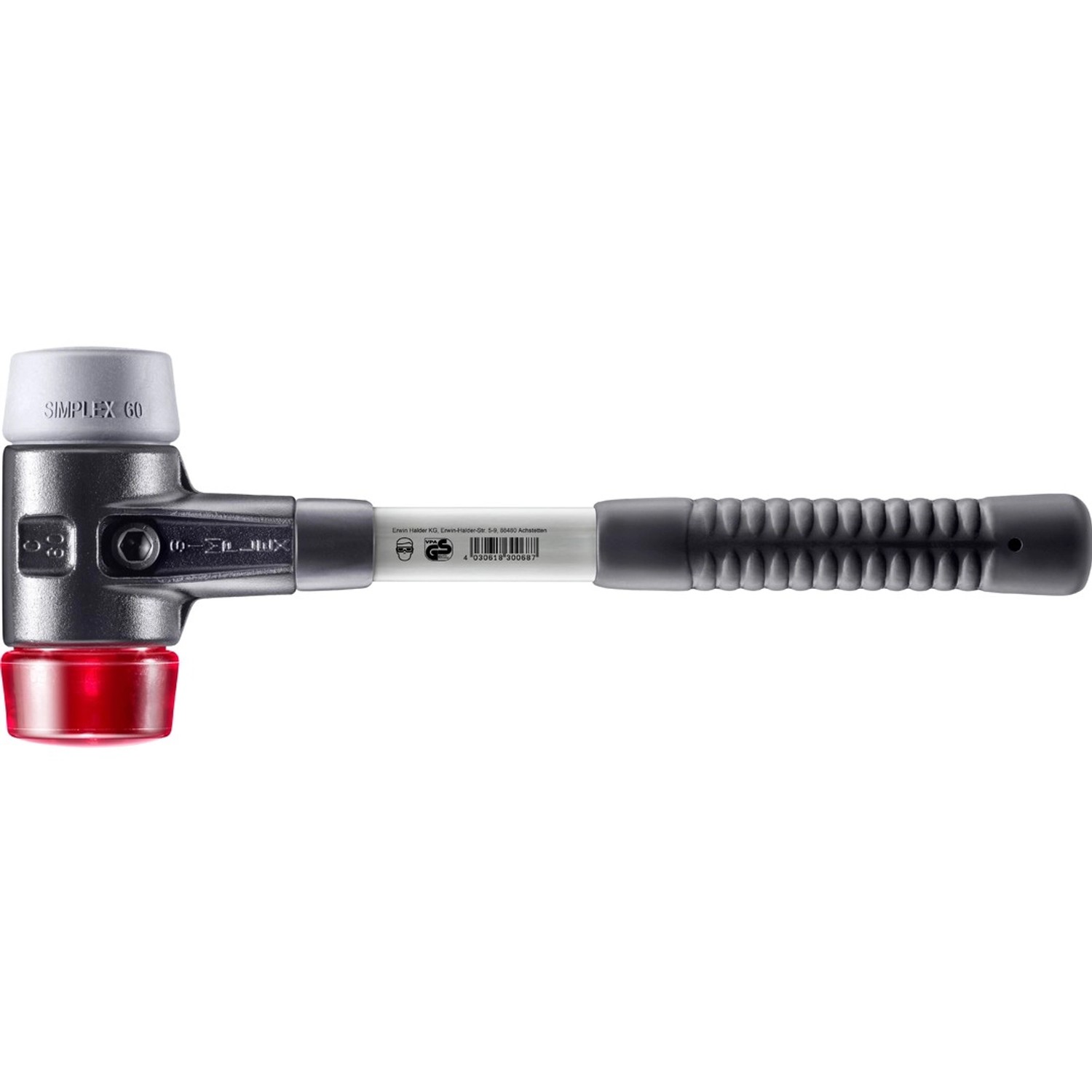 Halder Simplex Schonhammer Ø 60 mm TPE-mid Grau   Plastik Rot mit Verstärkt günstig online kaufen