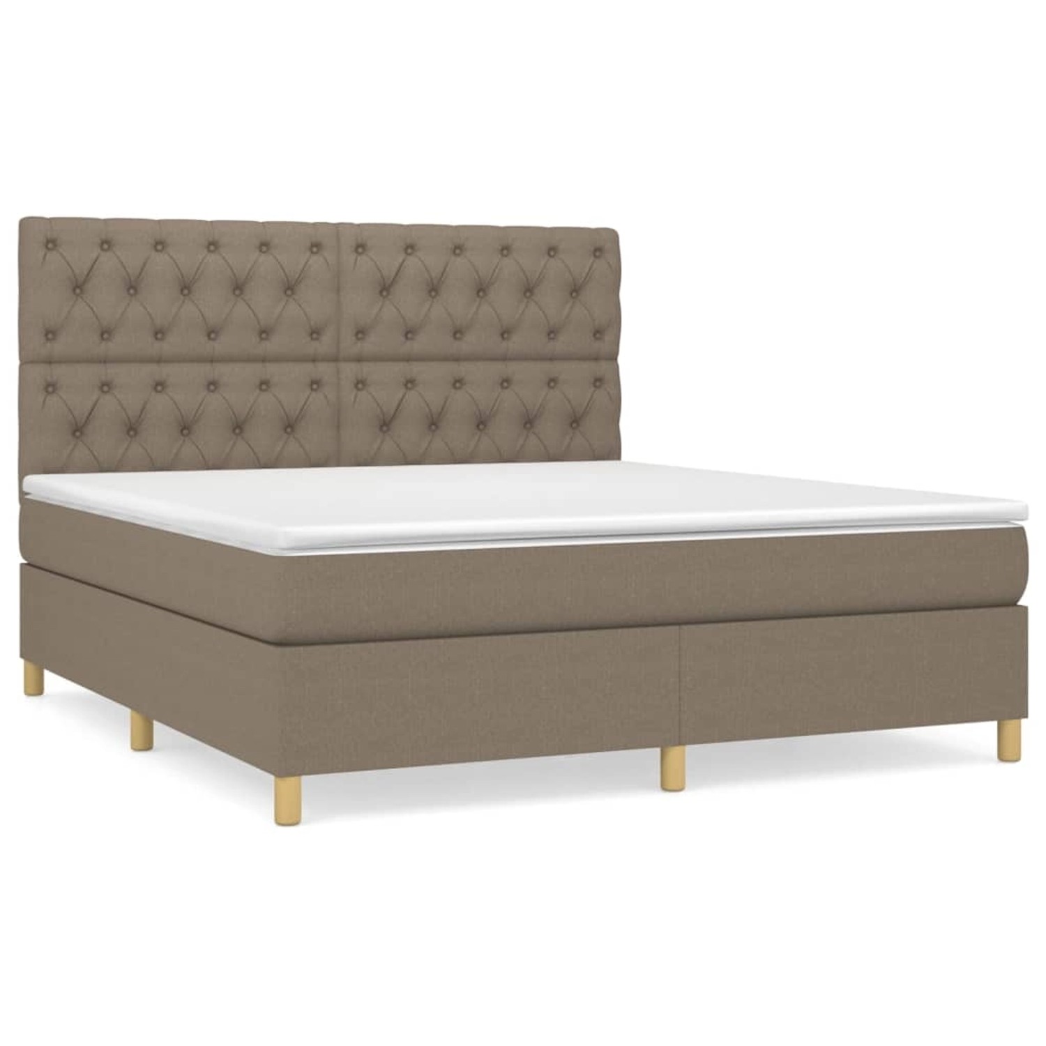 vidaXL Boxspringbett mit Matratze Taupe 160x200 cm Stoff 3142589 günstig online kaufen