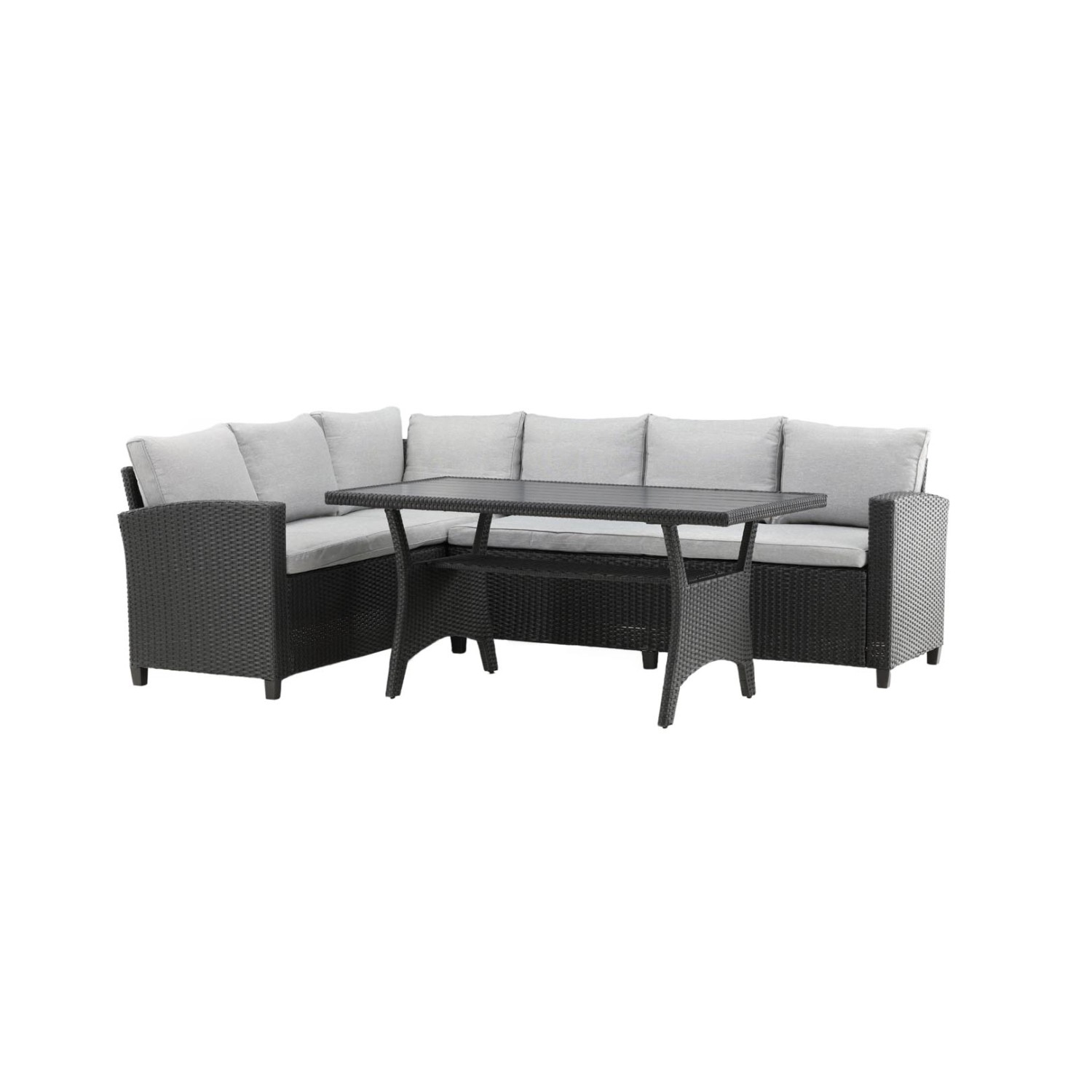 ebuy24 Brentwood Loungeset 2 Teile Grau Schwarz