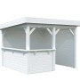 Palmako Pavillon Lenna Set 303, 300x300 cm, weiß lackiert, mit Ecktresen und zwei Wänden.