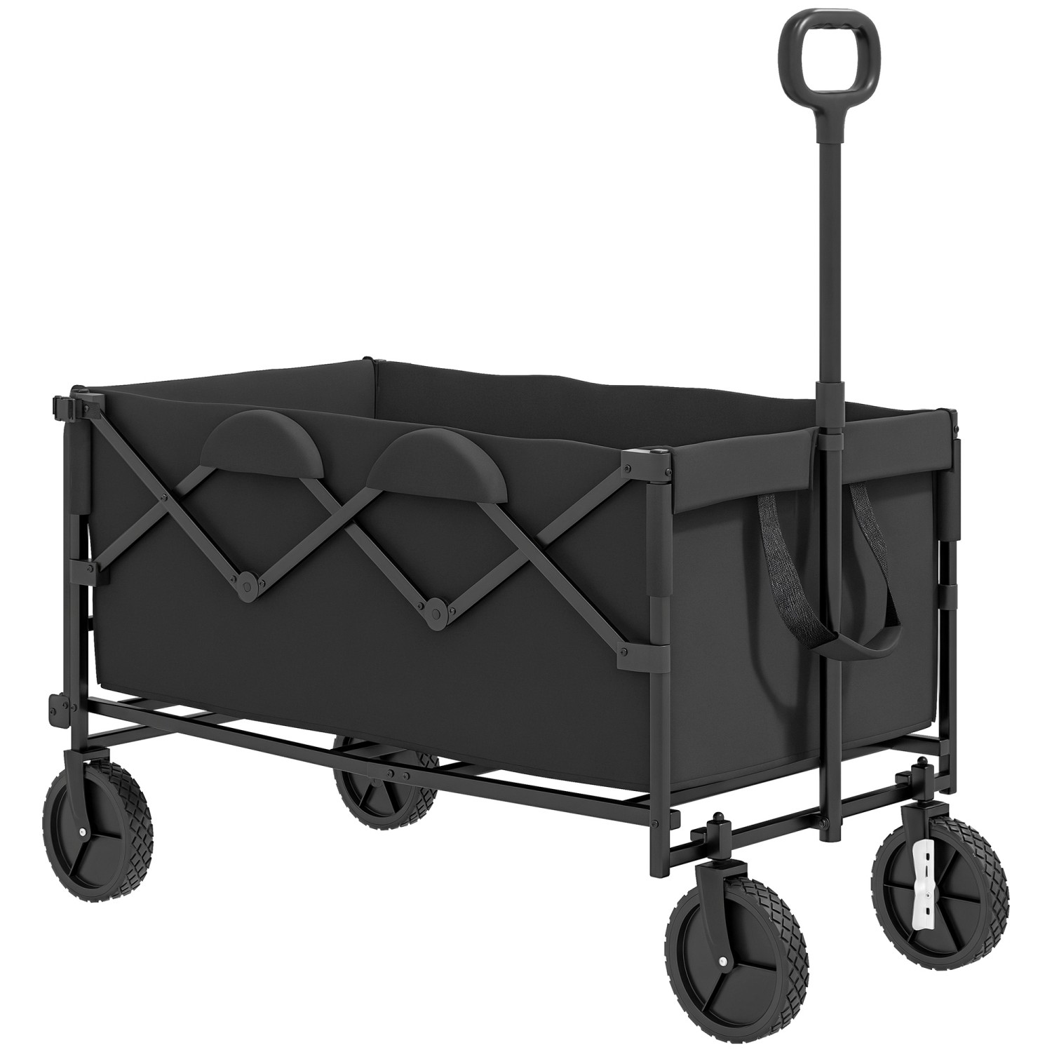 Outsunny Gartenwagen Stahl Polyester Schwarz 95L x 55B x 102H cm