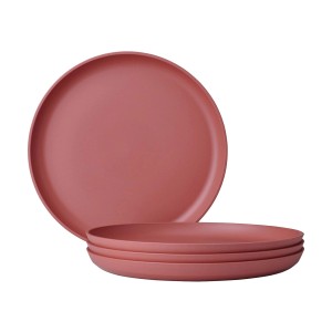 Mepal Silueta Frühstücksteller 4er Set in Vivid Mauve, Geschirr aus PET, stapelbar.