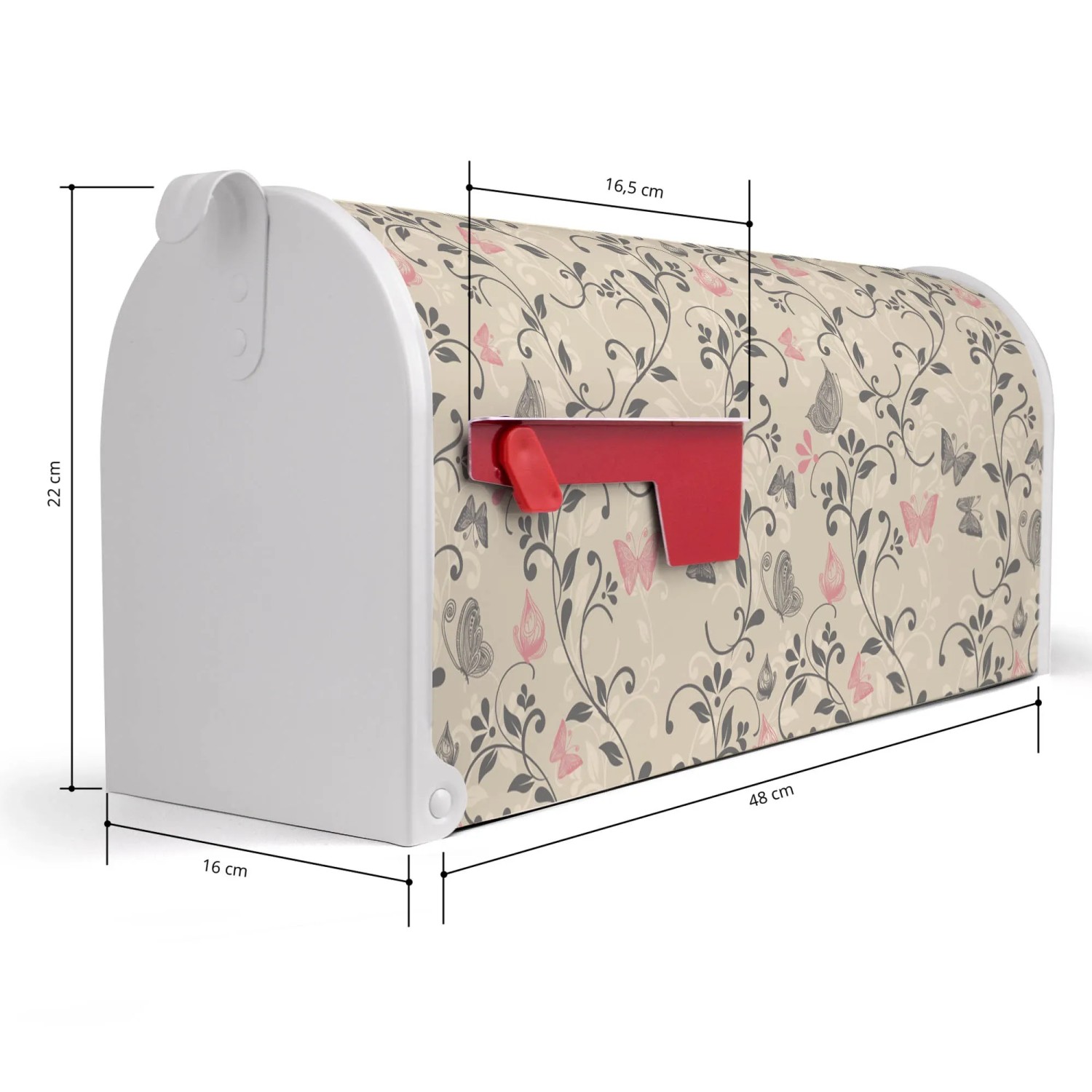 Banjado Amerikanischer Briefkasten Weiß  48x22x16cm - US Mailbox / Letterbox Postkasten Stahl / Pulverbeschichtet Motiv Wt Erwachen