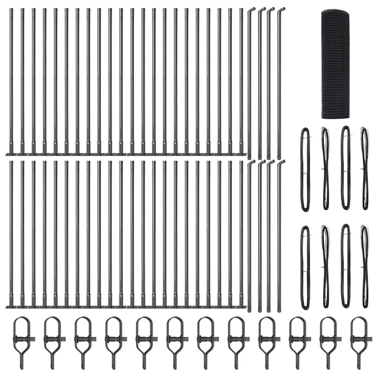 vidaXL Zaunpfosten Grau 100 x 0,5 m 12 x 12 mm Maschen Stahl und PVC 335260 günstig online kaufen