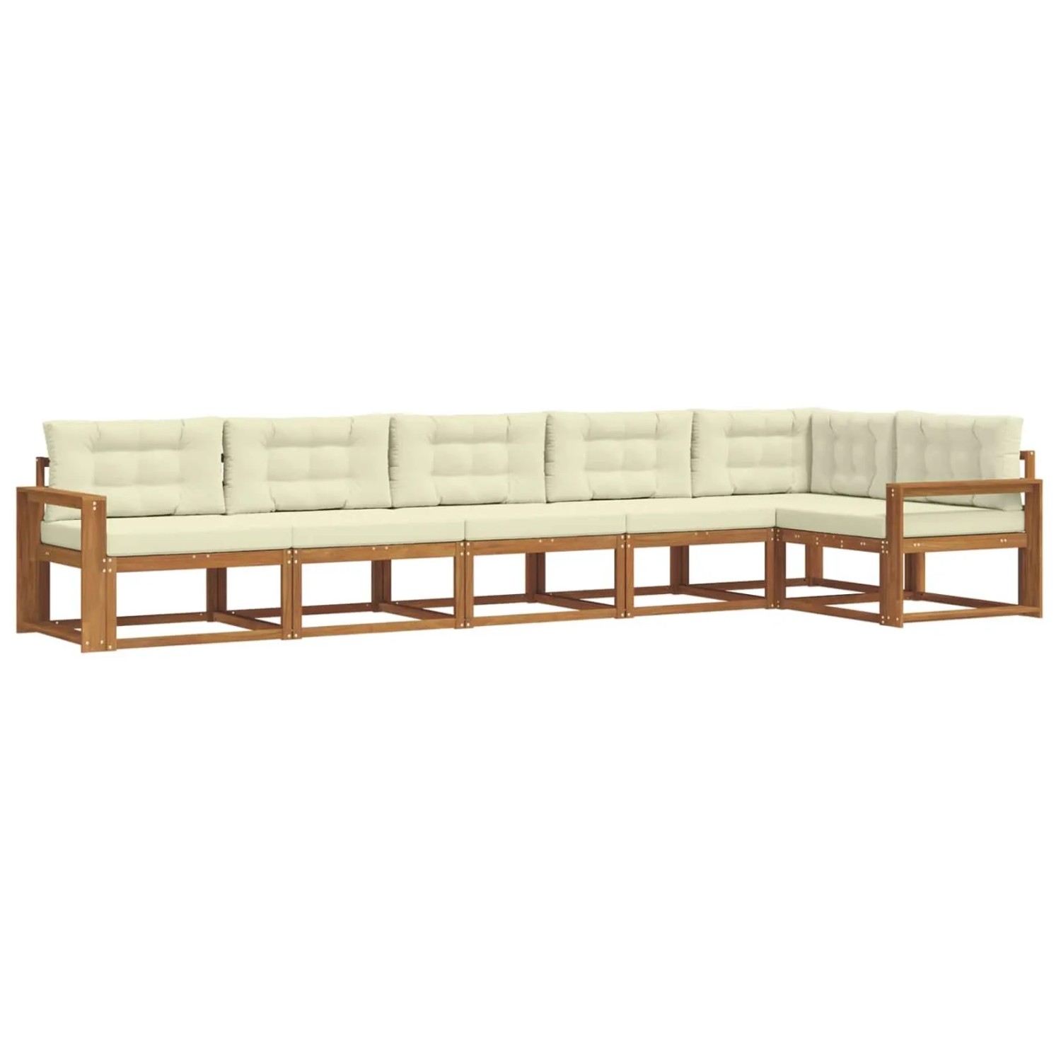 vidaXL Outdoor-Sofagarnitur mit Kissen 6-Tlg Natur und Creme 3367653