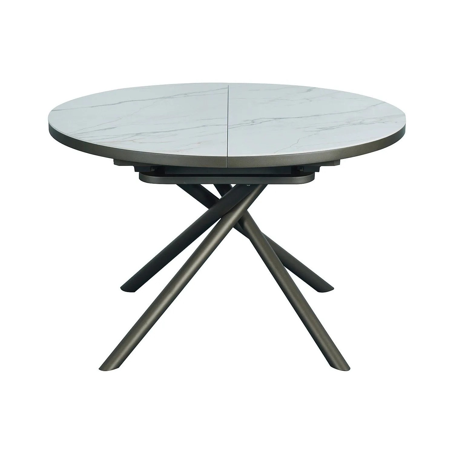 Vente-unique Esstisch Ferola Weiß  Bronzefarben 160 cm  120 cm