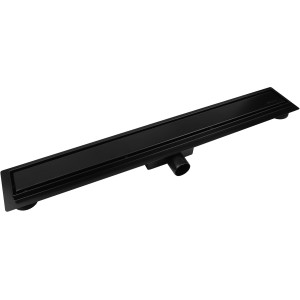 VerosanPro Duschrinne Nakia Komplettset, 100cm, mit Designrost in Matt Schwarz.