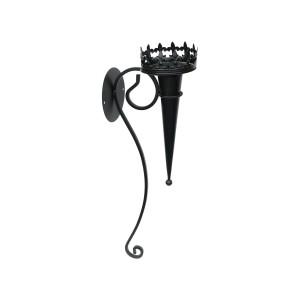 Lex 2er Set Wandkerzenhalter aus Metall, schwarz, für Innen und Außen.
