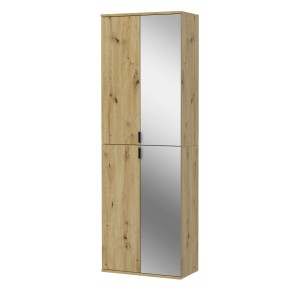 Inn.Furn Schuhschrank Eiche Artisan 60 cm mit Spiegel Line-Up