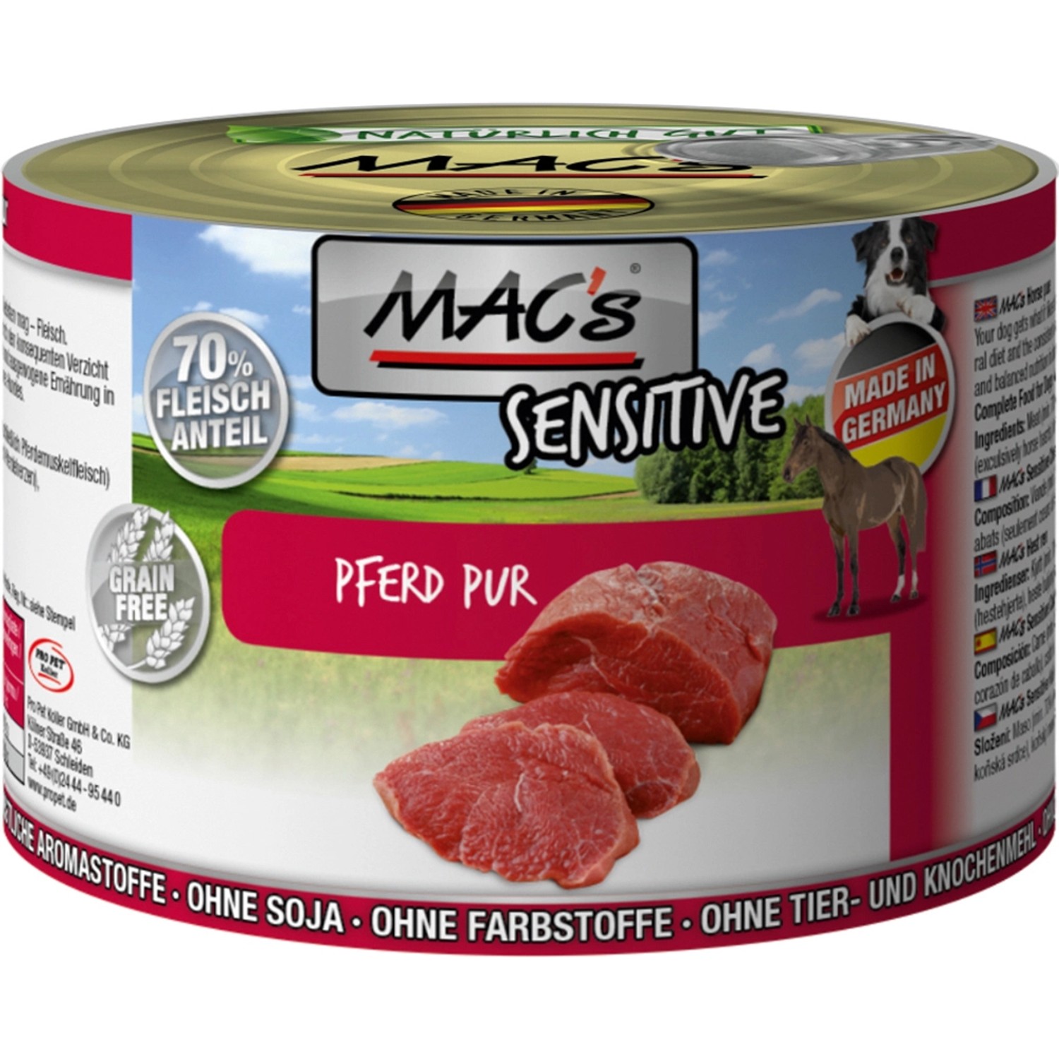 Mac's Hunde-Nassfutter Mono Sensitive Pferd Pur 200 g
