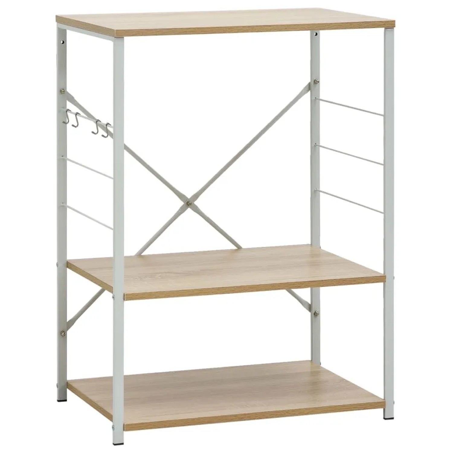 vidaXL Mikrowellenregal Weiß Eiche 60x39,6x79,5 cm Holzwerkstoff 288237