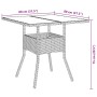vidaXL Garten-Essgruppe, 3-teilig, schwarz, Poly Rattan, Akazie, Abmessungen
