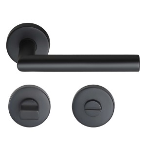 MeinTürgriff Drückergarnitur Toulouse Schwarz Türdrücker Edelstahl Türgriff WC