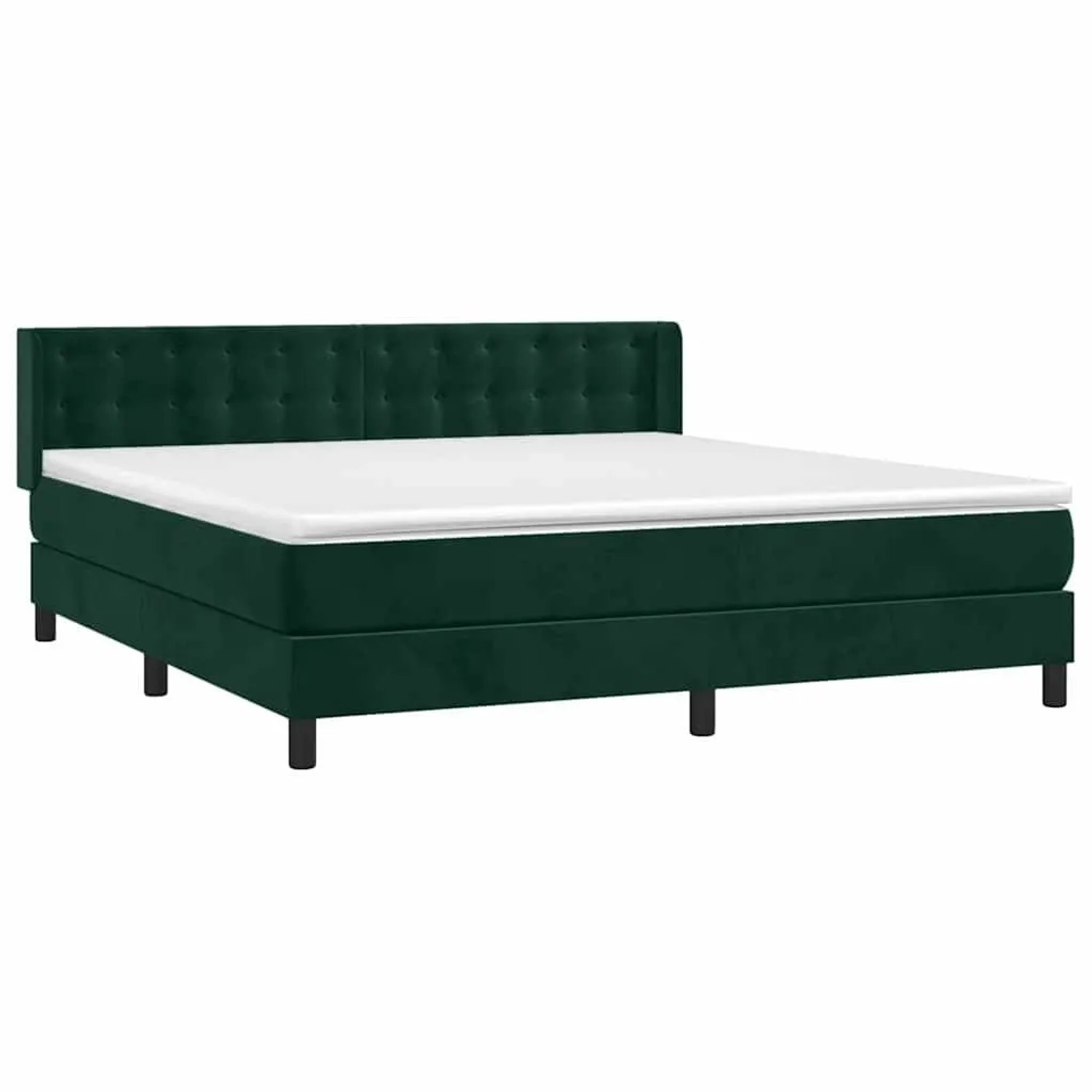 vidaXL Boxspringbett mit Matratze Dunkelgrün 160x200 cm Samt 3131210 günstig online kaufen