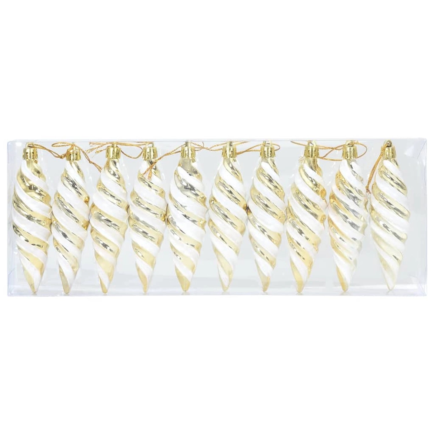 vidaXL Weihnachtliche Spiralenform Kugel 40 Stk Gold 42018898