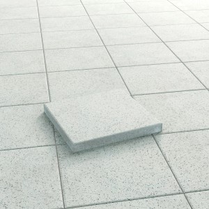 Terrassenplatte Beton Mailand weiß-schwarz, wassergestrahlt, 40x40x5 cm, zur Flächengestaltung.