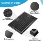 Schwarze Björn&Schiller Fußmatte mit robuster Rips-Oberfläche, stabilem Aluminiumrahmen und Drainagelöchern für den Außenbereich.