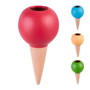 Relaxdays Tonkegel 4er Set Ton Bunt Selbstbewässernd 18 cm x 9 cm 210 g