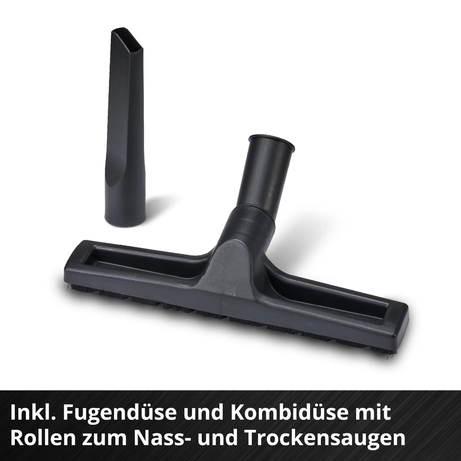 Zubehör für Einhell Nass-Trockensauger: Fugendüse und Kombidüse für Teppich und Hartboden.