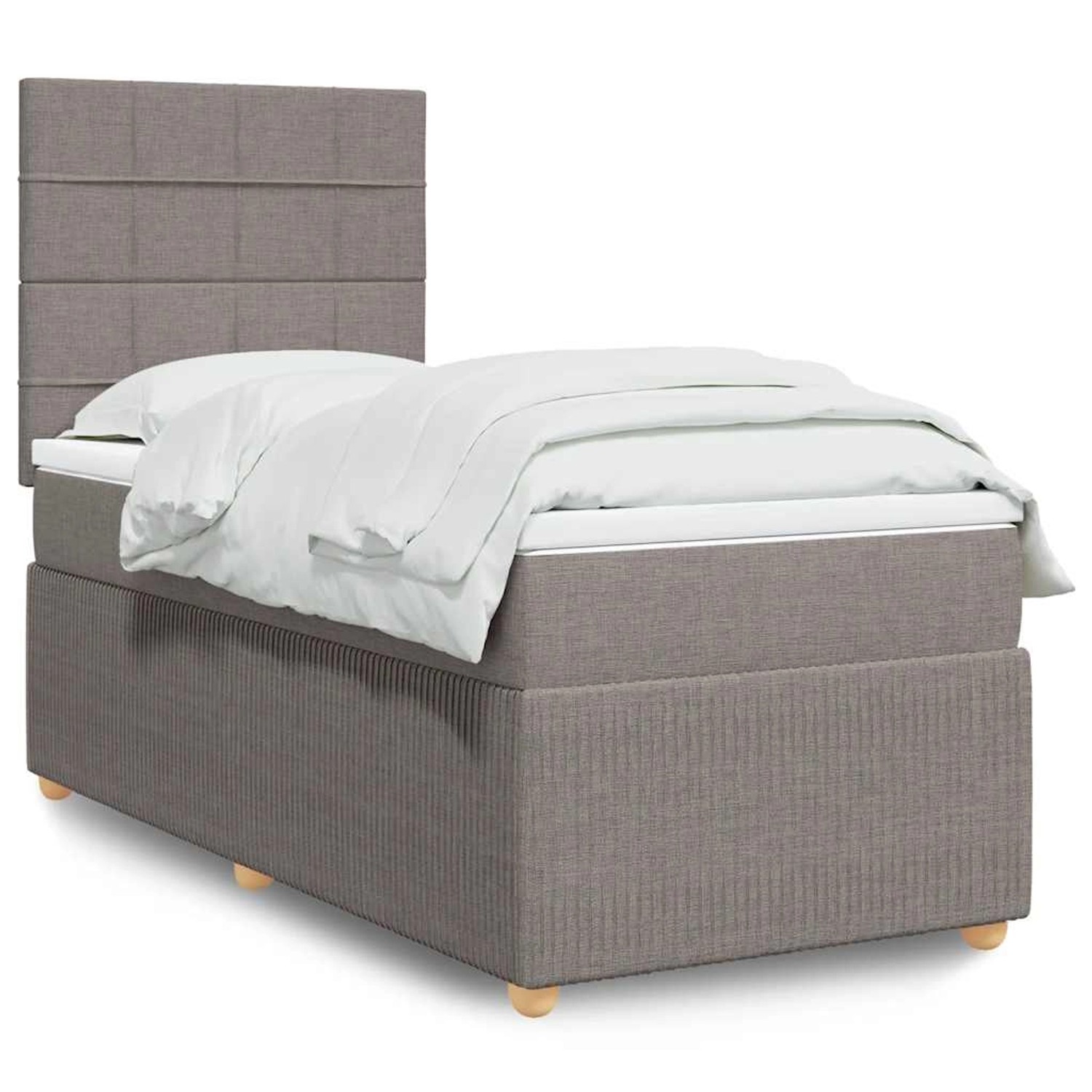 vidaXL Boxspringbett mit Matratze Taupe 80x200 cm Stoff 3294187 günstig online kaufen
