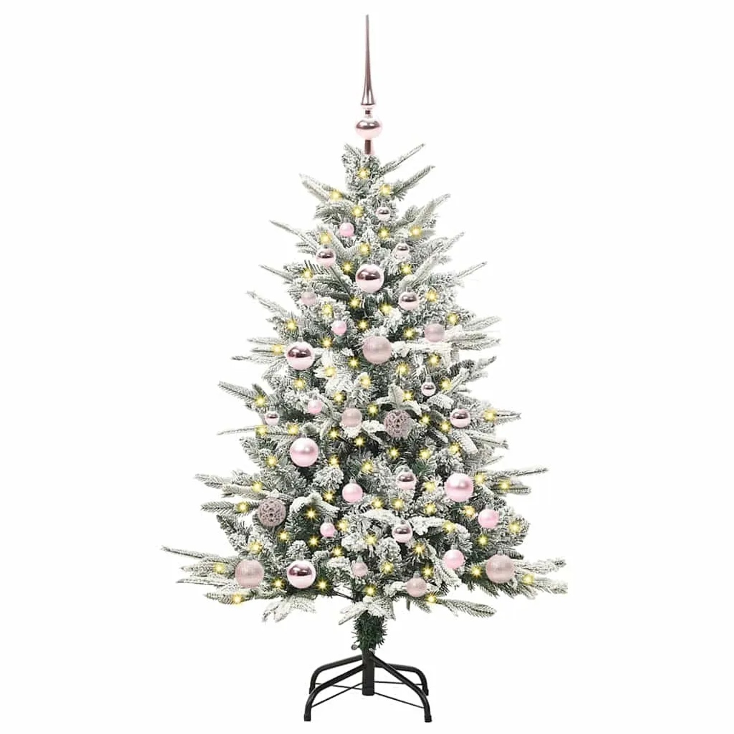 vidaXL Künstlicher Vorbeleuchteter Weihnachtsbaum mit Kugelset Grün 3395377