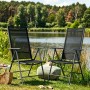 CCLIFE Gartenstuhl Hochlehner Balkonstuhl 2er Set Klappbar 7 Fach Verstellbar Bis 150kg Dunkelgrau_8