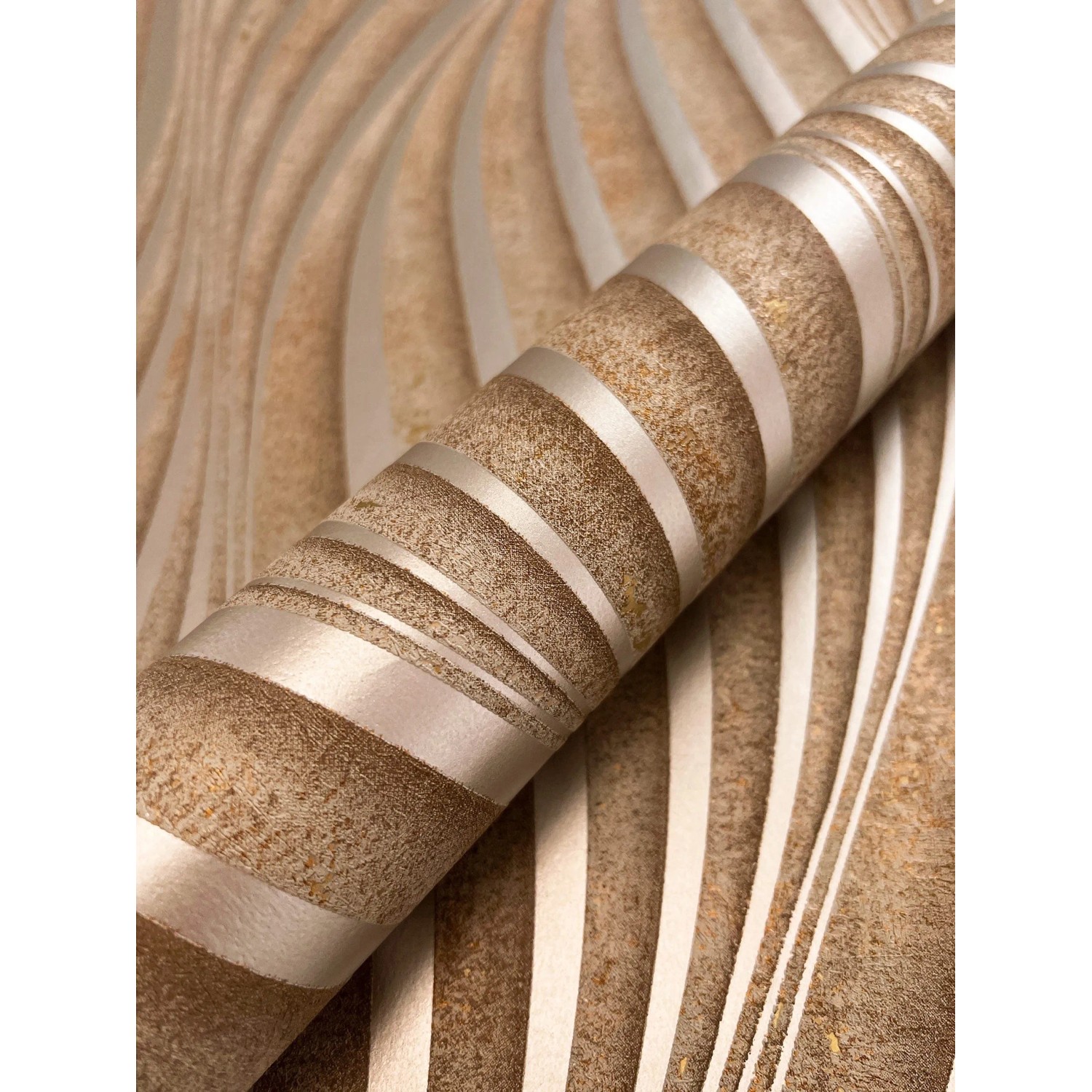 Newroom Vliestapete Armani Brown Wellen Modern FSC® günstig online kaufen