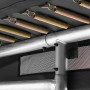 Detailaufnahme: Federn und Rahmen des schwarzen Salta Premium Ground Trampolins (366x244 cm).