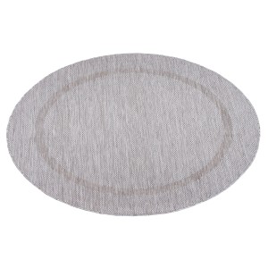 Silberner Ayyildiz Outdoor-Teppich Relax, 200x200 cm, Sisaloptik für Balkon und Terrasse.