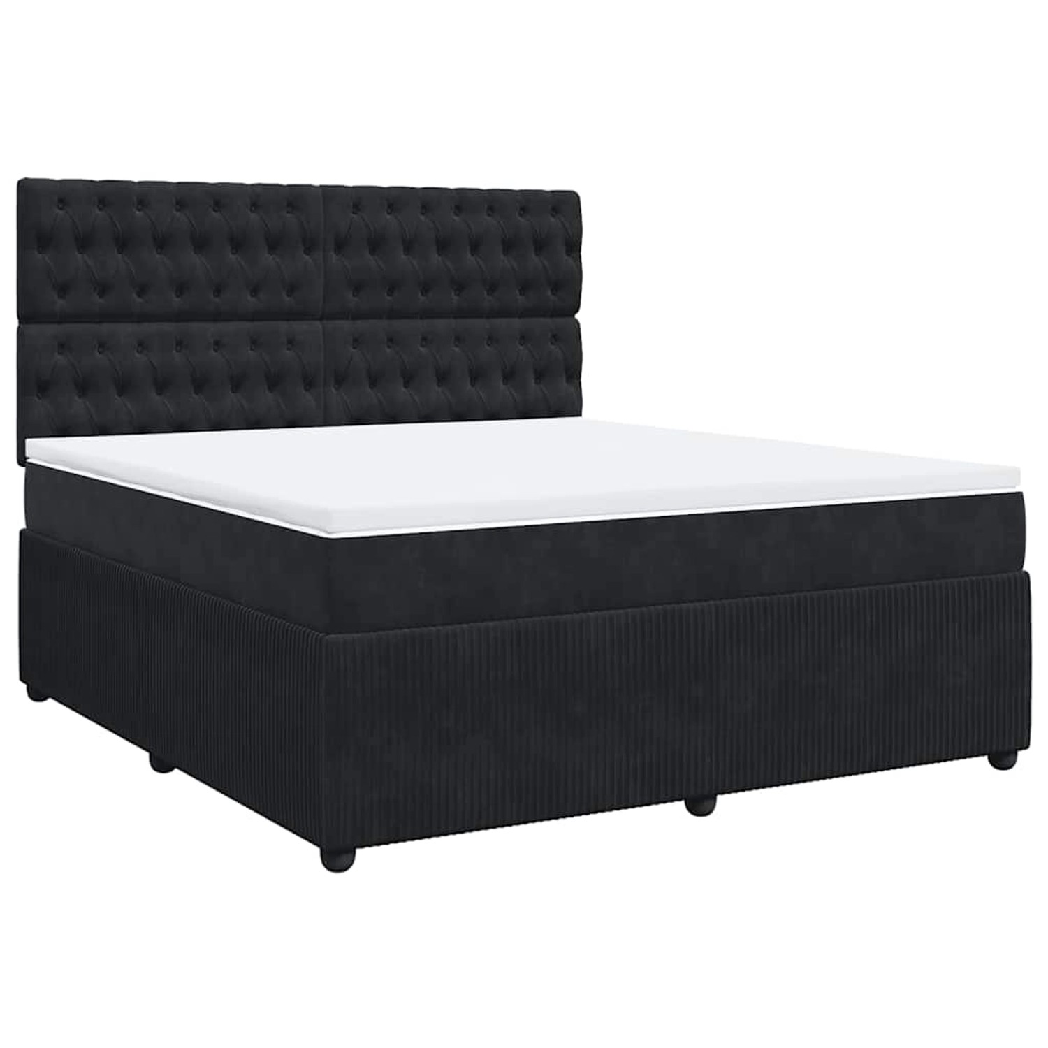 vidaXL Boxspringbett mit Matratze Schwarz 180x200 cm Samt 3292414 günstig online kaufen