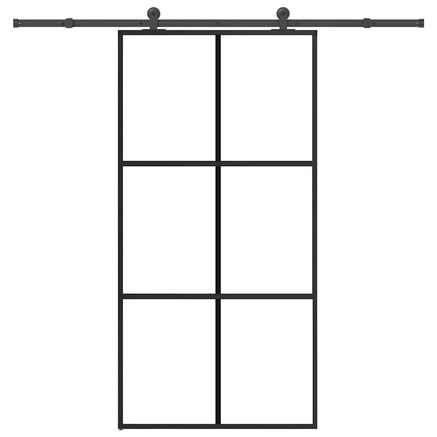 vidaXL Schiebetür mit Beschlag 102x205 cm ESG-Glas & Aluminium 3332820 günstig online kaufen