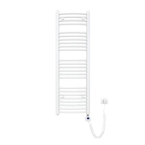 Emke Elektrischer Badheizkörper Gebogen mit Thermostat Handtuchtrockner mit Heizstab 120x40cm 500W Weiß