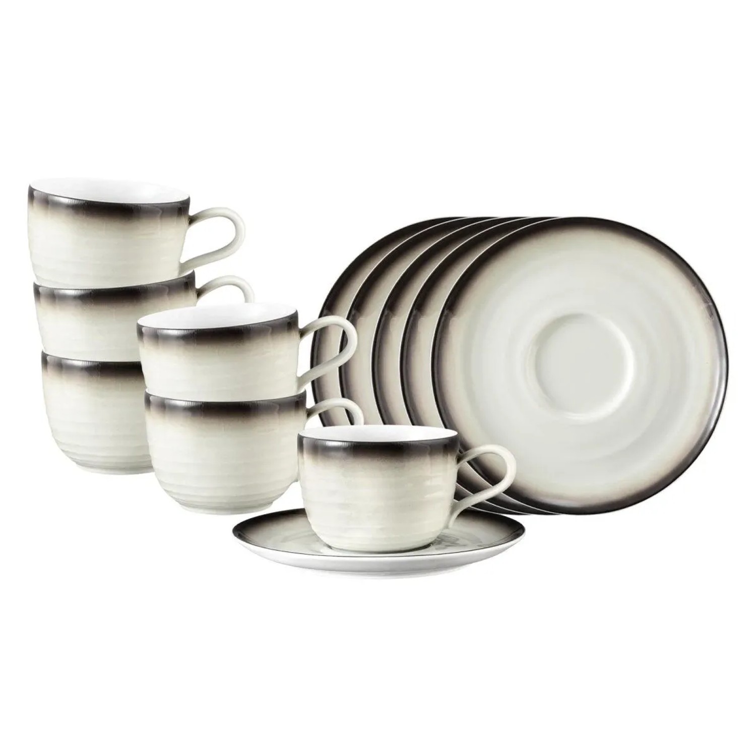 Seltmann Weiden Terra Kaffeetassen mit Untertassen 260 ml 6er Set Corso