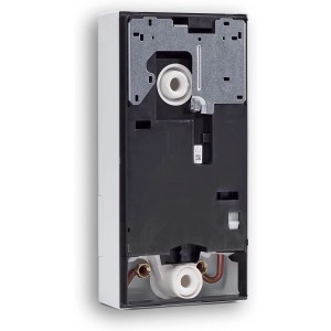 Rückansicht Vaillant VEDE18/8PRO elektronischer Durchlauferhitzer 18 kW mit Anschlüssen.
