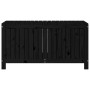 Schwarze vidaXL Gartentruhe aus Kiefernholz, 121x55x64 cm, zur Aufbewahrung im Garten.