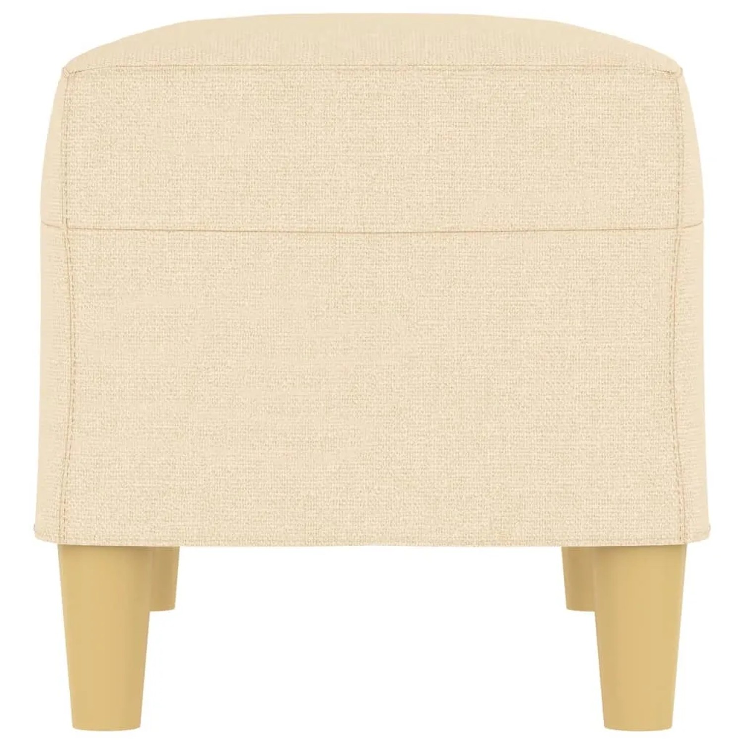 Cremefarbene vidaXL Sitzbank (70x35x41 cm) mit Stoffbezug und Holzfüßen.