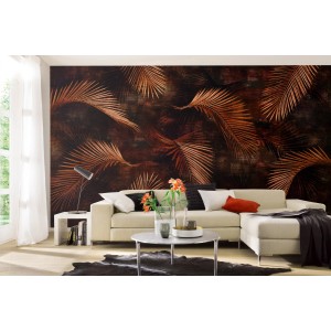 Erismann Fototapete Guido Maria Kretschmer Glossy Palms Bronze im Wohnraum.