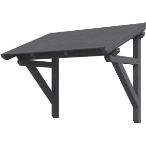 Skan Holz Haustürvordach Paderborn 1, schiefergrau lasiert, 242x156 cm, aus Konstruktionsvollholz.