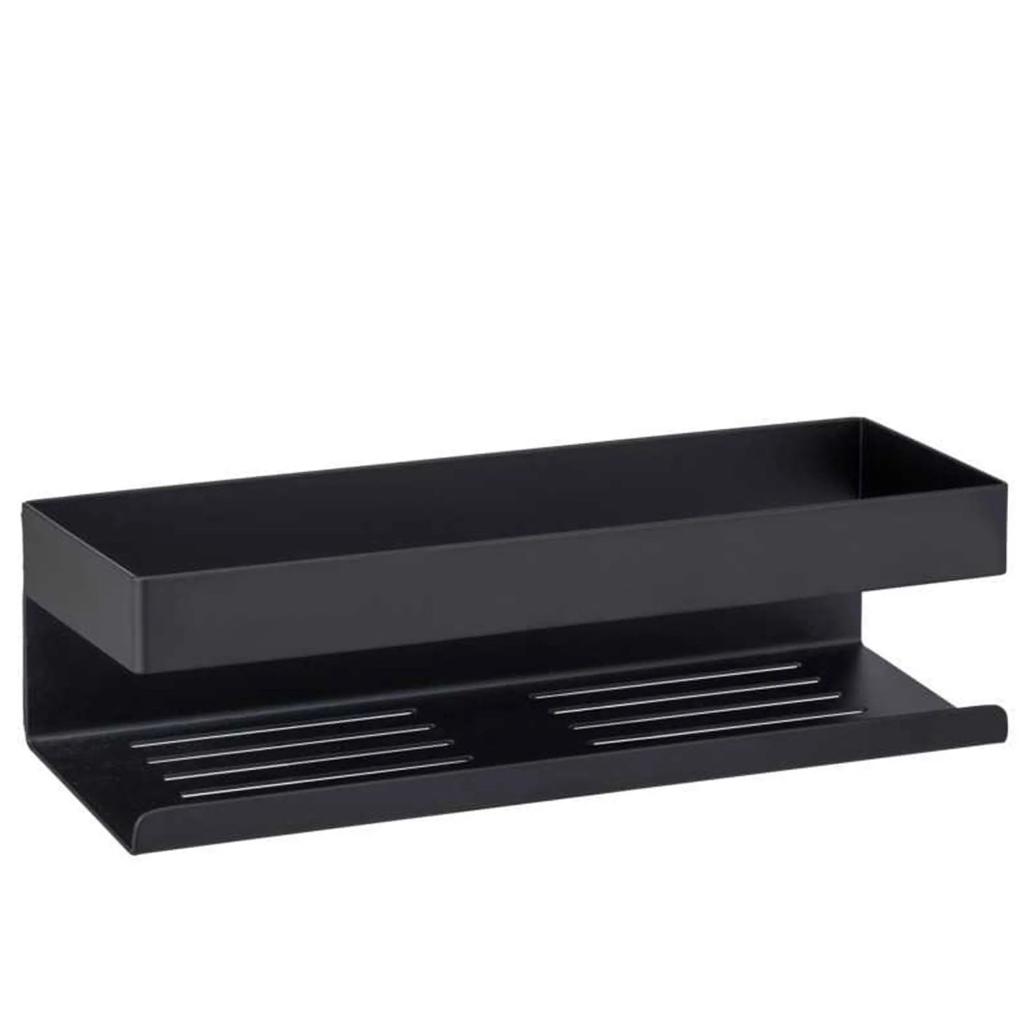 Wenko Turbo-Loc Wandablage Genova 30 cm Edelstahl Schwarz
