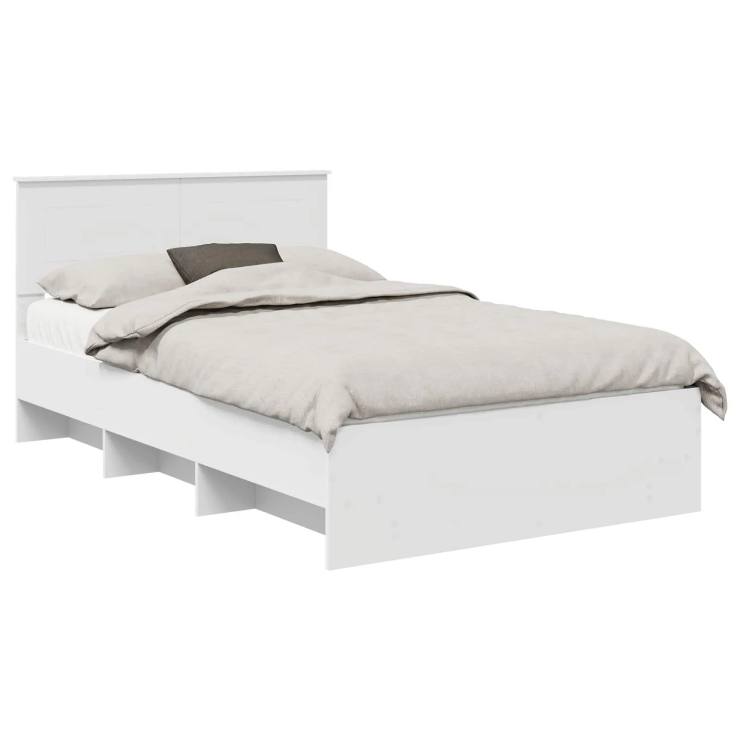 vidaXL Bettrahmen mit Kopfteil Weiß 120 x 123 cm Holzwerkstoff 3408872