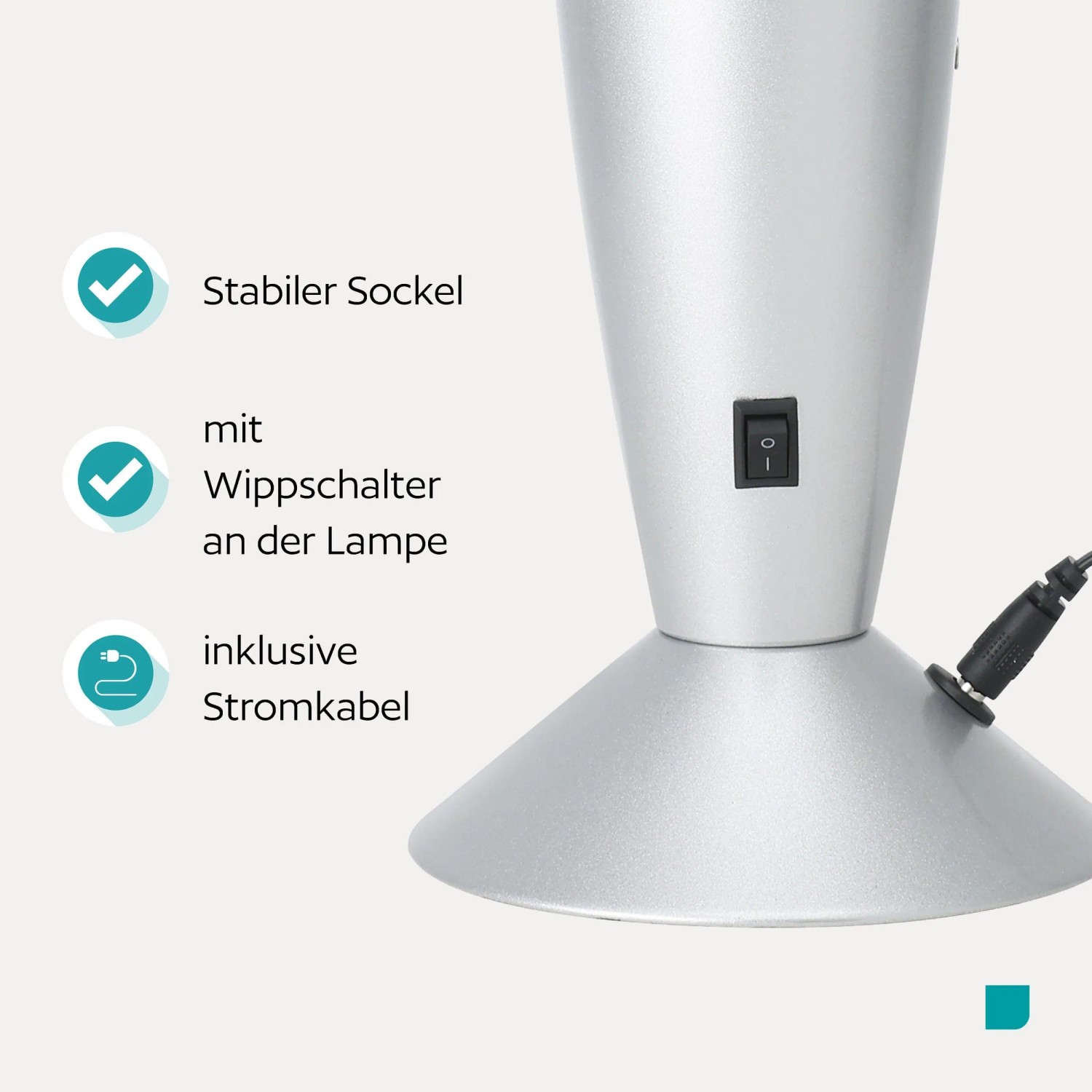 Eglo LED-Lavatischleuchte Silber/Blau/Weiß, Höhe 42cm_7