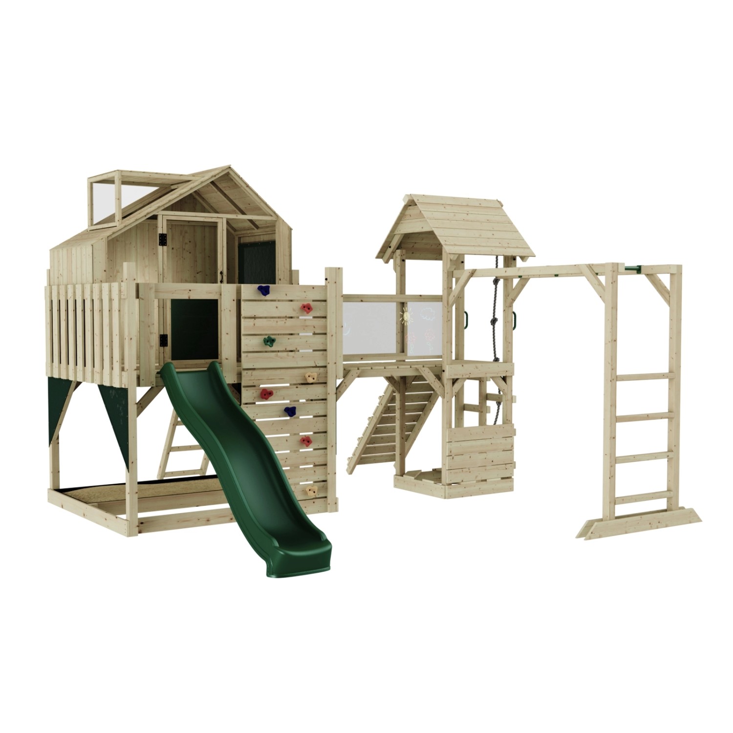 OutdoorToys Spielturm Luna Dunkelgrün