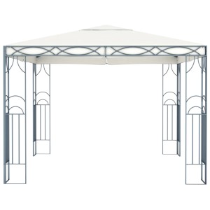 Cremeweißer vidaXL Pavillon, 300x300 cm, ideal für Garten & Terrasse als Sonnenschutz.