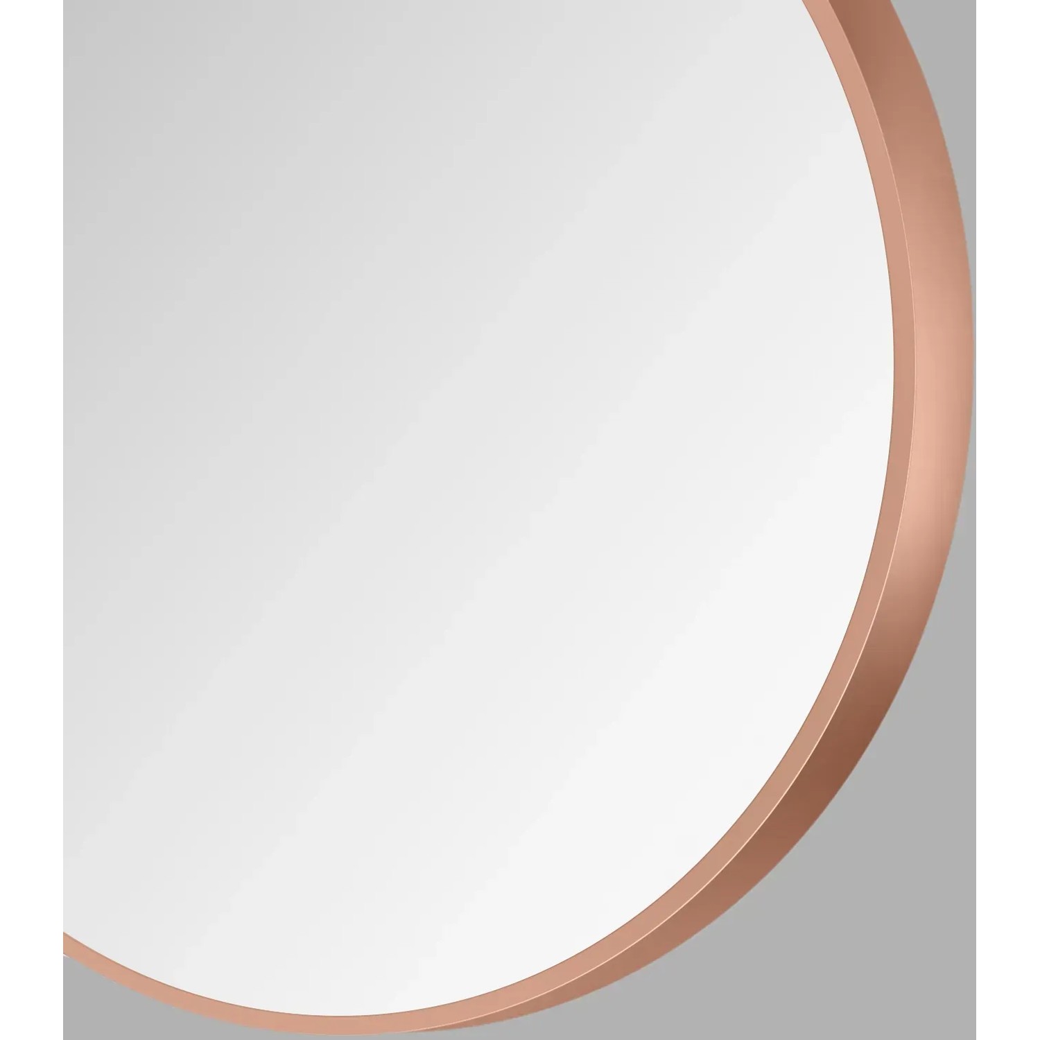 Runder DSK Design Wandspiegel Silver Coiffeur Ø 80 cm mit Kupferrahmen.