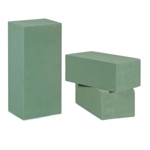 Relaxdays Steckschaum 3er Set Schaumstoff Grün 7,5 cm x 20 cm x 10 cm 3 x 40 g